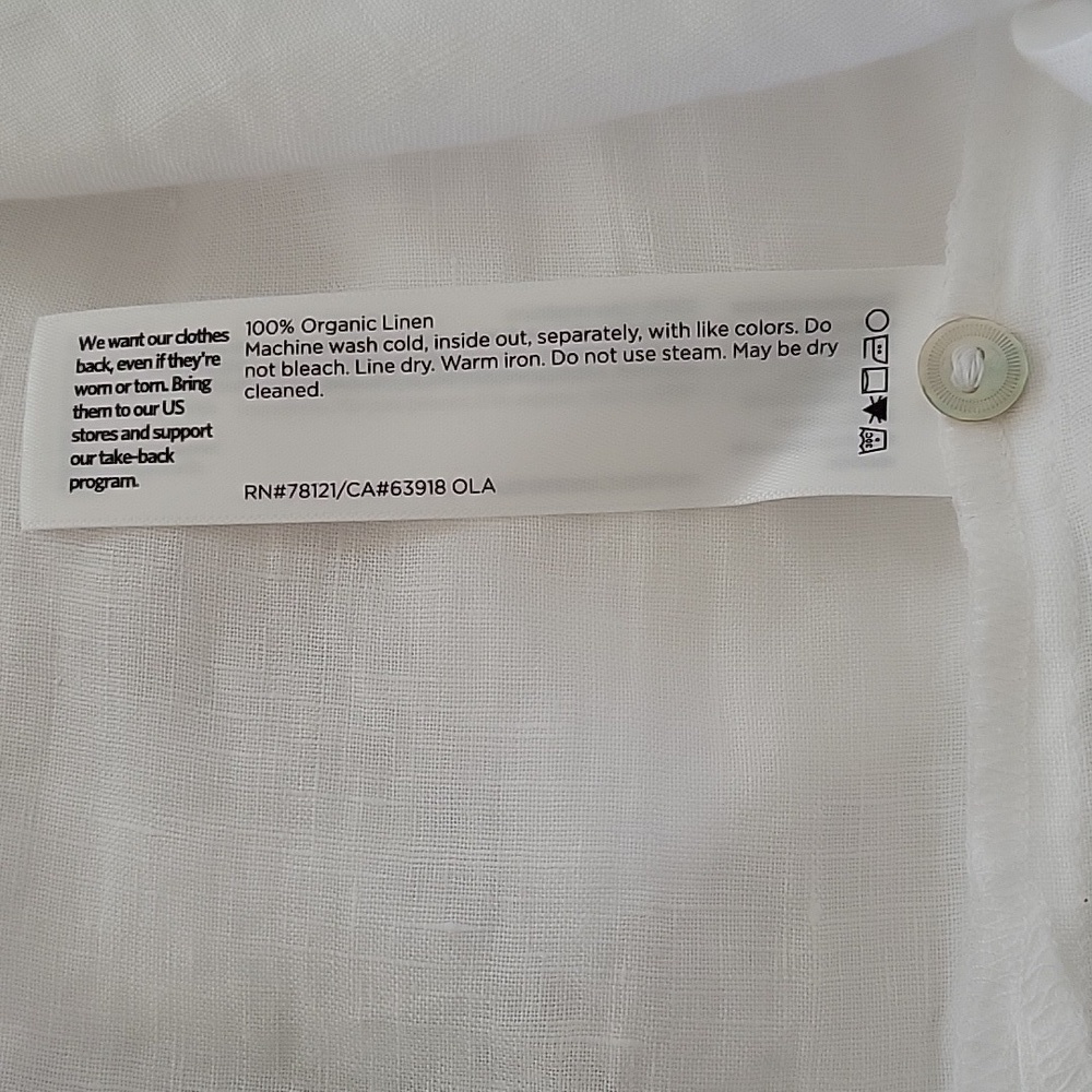 Eileen Fisher Organic Handkerchief Linen Mandarin Collar Shirt - Picture 11 of 15